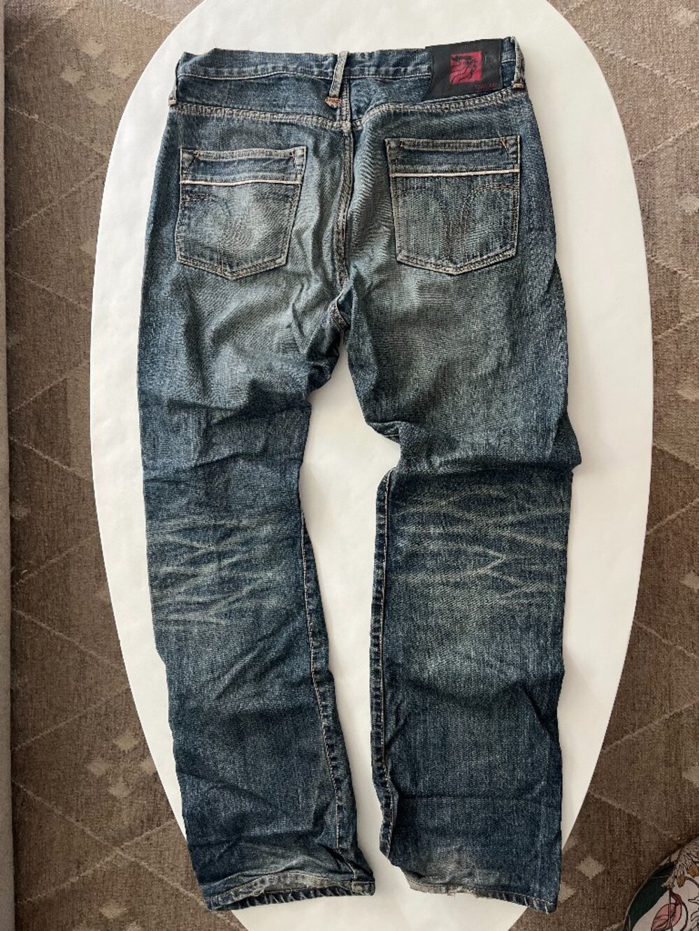 TAKUMI Clothing Co. Japan Vintage Cut Distressed Wash Blue Jeans Mens 34/34